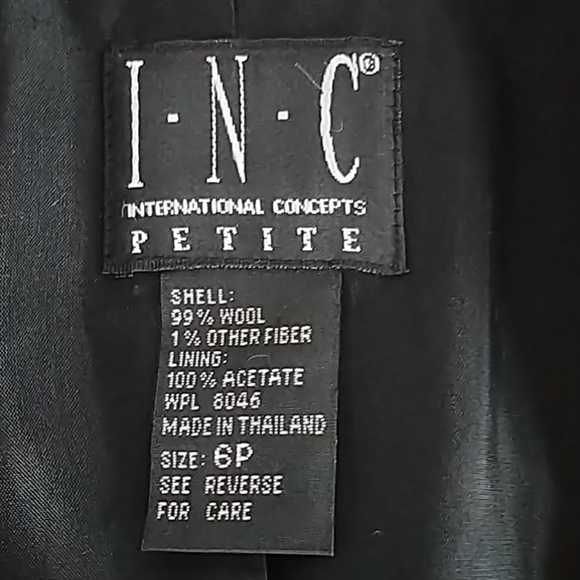 I.N.C Petite Blazer one button style, black, 6P - Picture 5 of 10